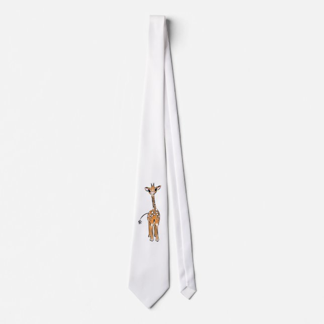 Cravate Cute Giraffe drawing, safari animals (Devant)