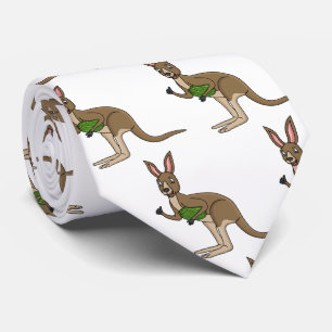 Cravate Cute happy Australian kangaroo illustration