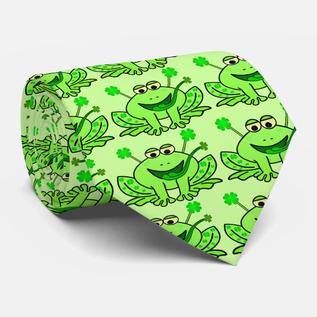 Cravate Cute Irlandaise Saint Patrick's Day Frog (Roulé)