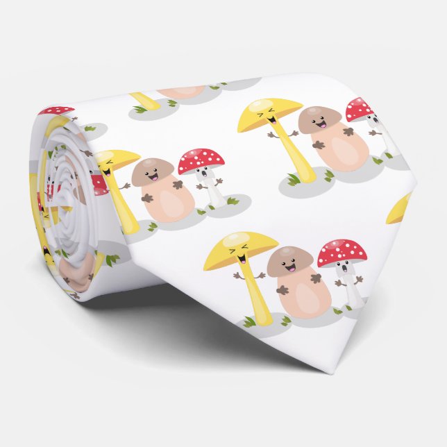 Cravate Cute kawaii champignon champignon toadstool (Roulé)