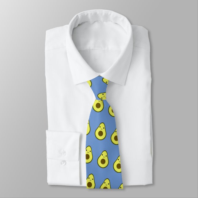 Cravate Cute Kawaii Smiling Avocado (Attaché)