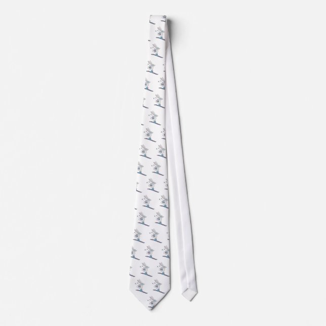 Cravate Cute lapin ski amour necktie (Devant)