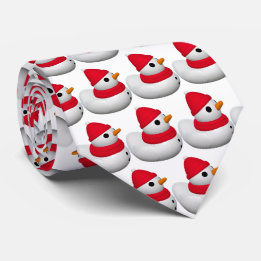 Cravate Cute Little Snowduck | Snowman Duck Pattern | Red