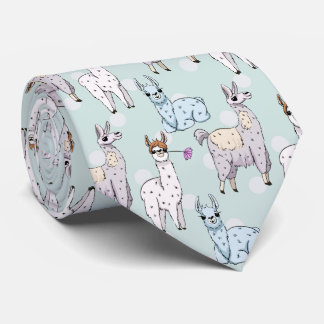 Cravate Cute Llama Motif Pois
