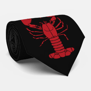 Cravate Cute lobster red black tie