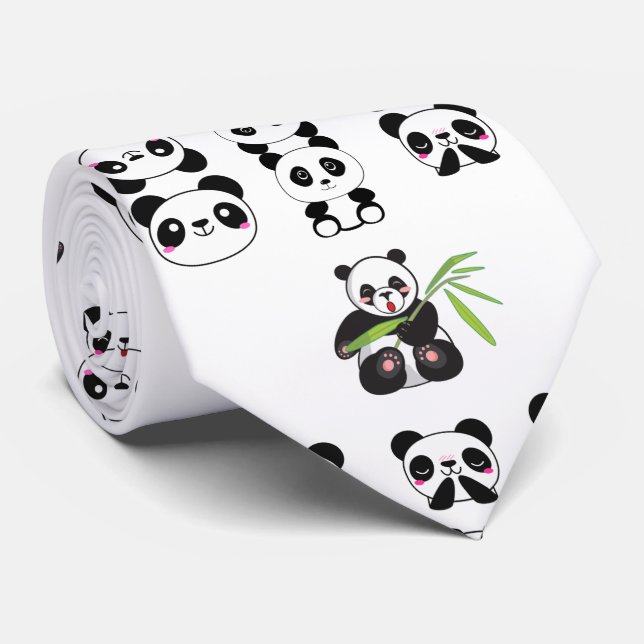Cravate Cute motif animal panda (Roulé)