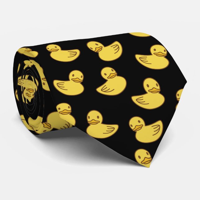 Cravate Cute Motif de canard jaune (Roulé)