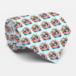 Cravate Cute Panda Chilling dans un Tube intérieur
