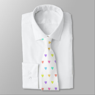 Cravate Cute Pastel Rainbow Hearts Motif