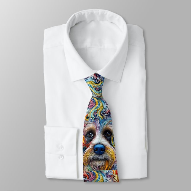 Cravate Cute Pop Art Terrier (Attaché)