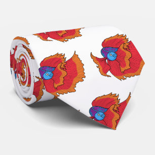 Cravate Cute Siamese combat poisson betta dessin