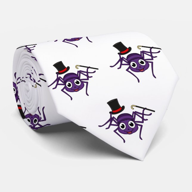 Cravate Cute Spider dans le top a un dessin animé (Roulé)
