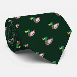 Cravate Cute Stylish Green Wild Duck Motif sans couture