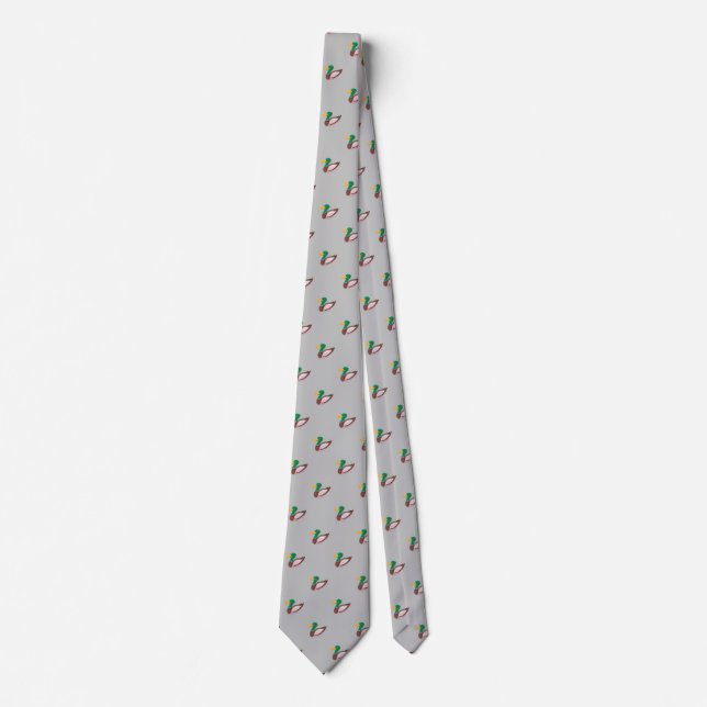 Cravate Cute Stylish Grey Wild Duck Seamless Motif (Devant)