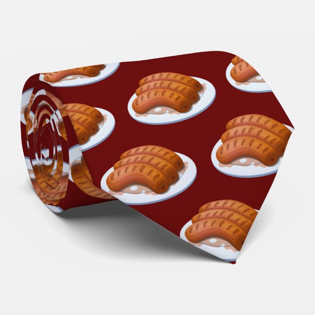 Cravate Cute tiled Sausage pattern (Roulé)
