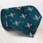 Cravate Cute Vampire Bat Green<br><div class="desc">Une mignonne petite chauve-souris vampire qui se dresse juste contre un ciel turquoise vert clair de lune. Amusant pour Halloween. Art original de Nic Squirrell.</div>