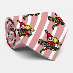 Cravate Cute Vintage Elf de Noël avec bonbon