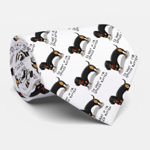 Cravate Dachshund pourri (S noir & tan) mignon chien