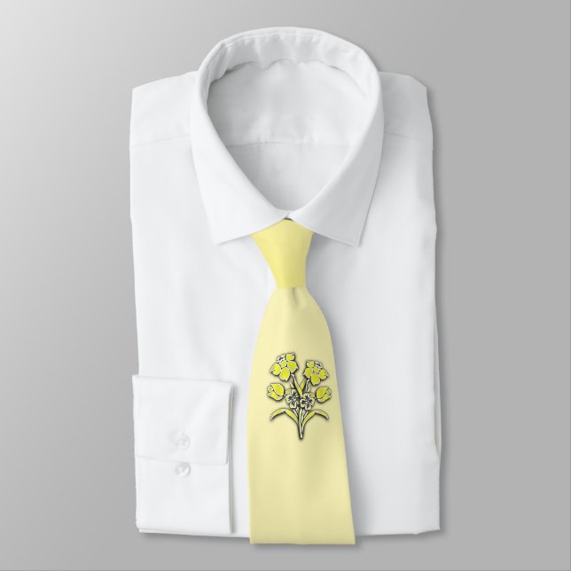Cravate Daffodique à fleurs jaunes (Attaché)