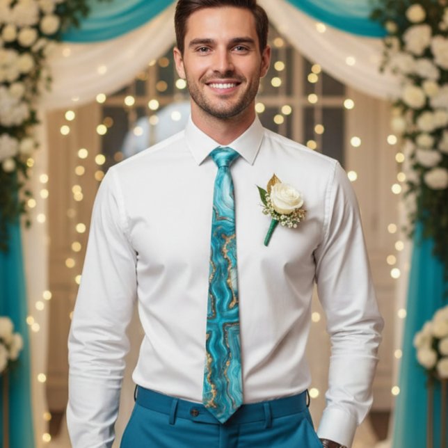 Cravate d'agate de Parties scintillant Turquoise e (Créateur téléchargé)