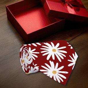 Cravate Daisies MaroonPersonnaliser Initiale