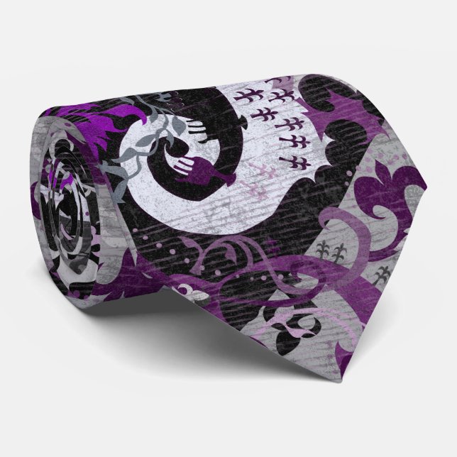 Cravate Damas de dragon désisexuel - Couleurs de drapeau d (Roulé)
