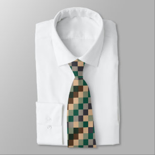 Cravate Damier de Contrôle de Couleur Moderne