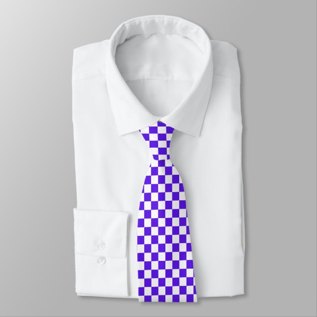 Cravate Damier violet visuel classique  (Attaché)