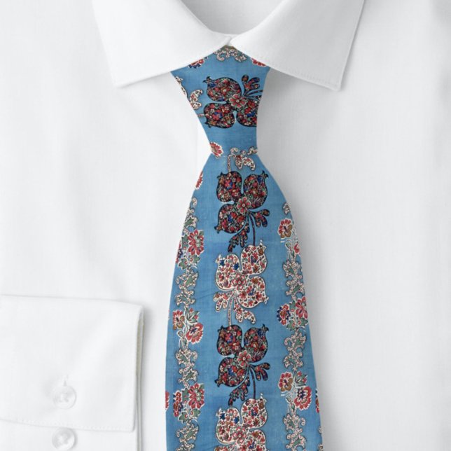 Cravate d'Angleterre Floral Bleu Strial (Créateur téléchargé)