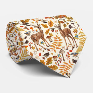 Cravate Dans les bois / Cerf d'automne sur le blanc
