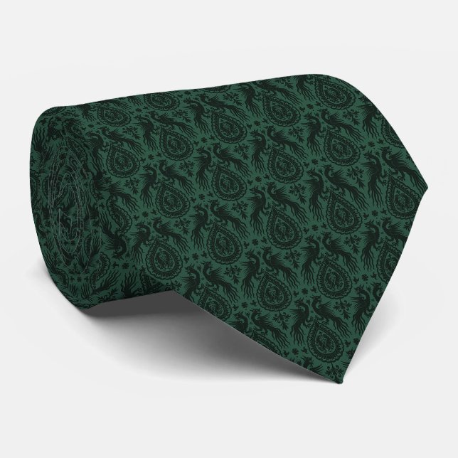 Cravate Dark Blue-Green Medieval Dragons Neck Tie (Roulé)