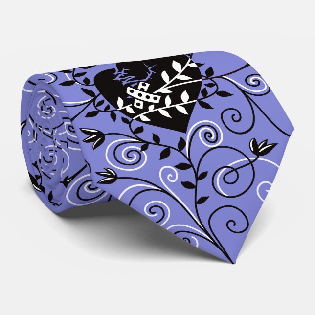 Cravate Dark Gothic Abstrait Whimsical Fixe Coeur brisé (Roulé)