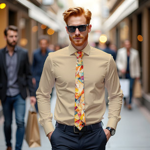 Cravate d'art Abstrait en mosaïque d'ambre