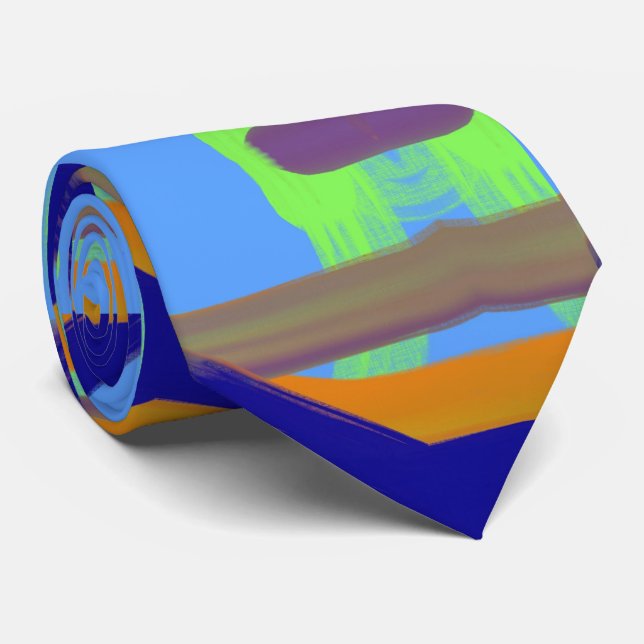 Cravate d'art Motif Abstrait coloré (Roulé)