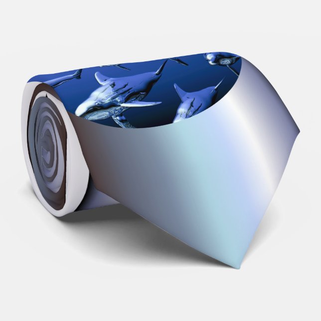 Cravate Dauphin bleu (Roulé)