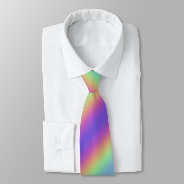 Cravate de bande arc-en-ciel Neon Glow (Attaché)