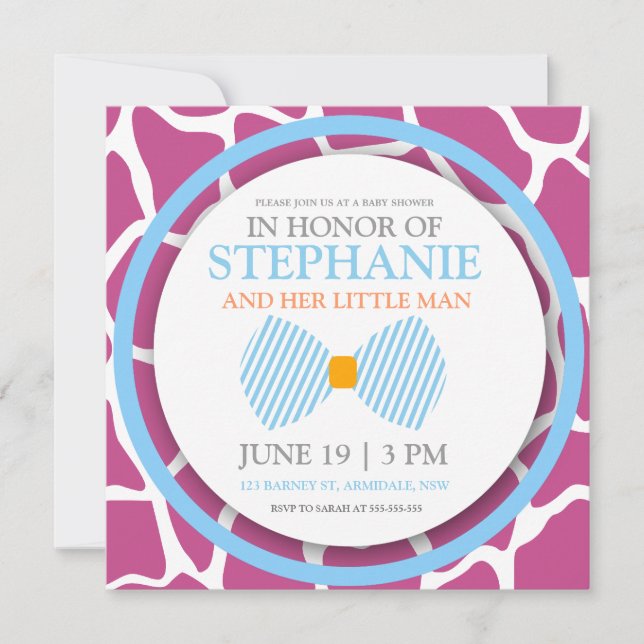 Cravate de bébé garçon douche invitations (Devant)