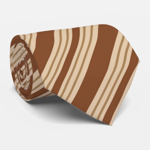 Cravate de brun de motif de rayure d'amusement