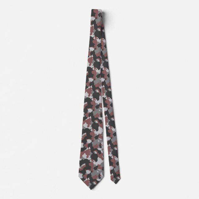 Cravate de camouflage Brown/gris pour hommes (Devant)