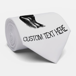 Cravate de Cheval sauvage noir droit Texte personn