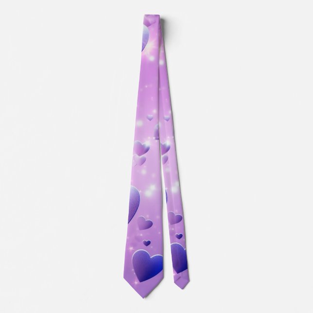 Cravate de coeur mauve (Devant)