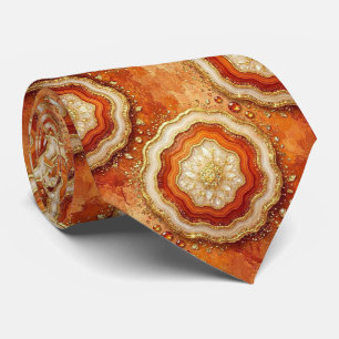 Cravate de costume de luxe   Tie Rust + Geode Or