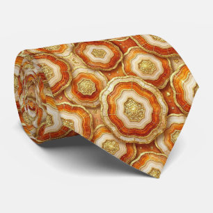 Cravate de costume de luxe   Tie Rust + Geode Or