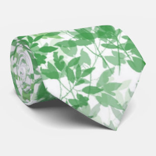 Cravate de cravates Feuille vert et blanc botaniqu