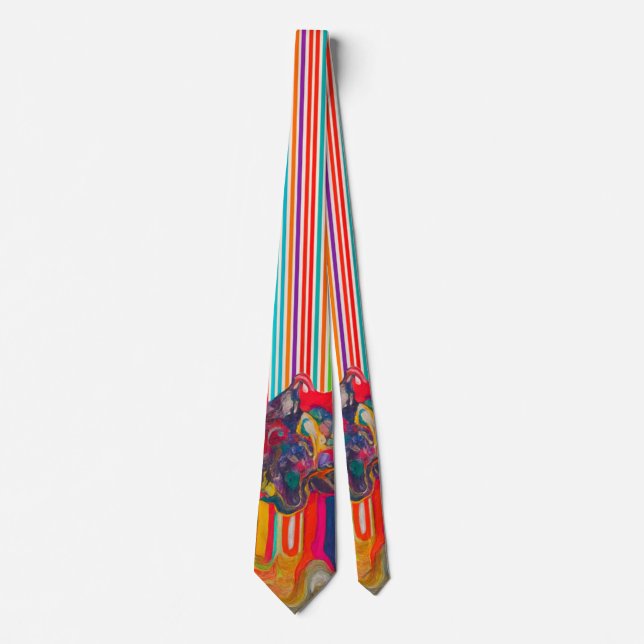 Cravate de créateur pour homme, cravate multicolor (Devant)