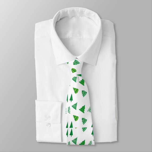 Cravate de design d'arbre de Noël amusant (Attaché)