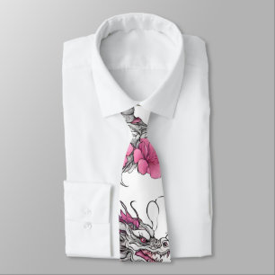 Cravate de dragon de fleurs