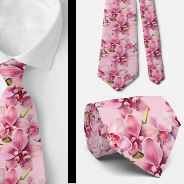 Cravate de fleurs d'orchidées roses (Créateur téléchargé)