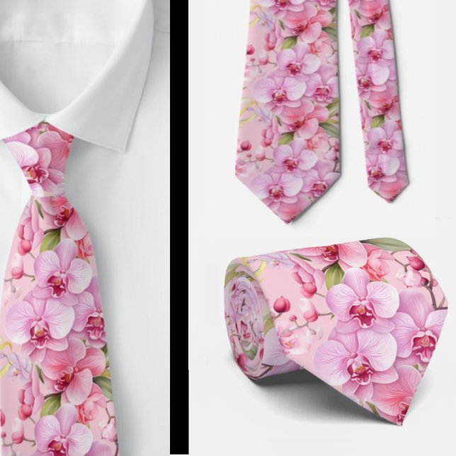 Cravate de fleurs d'orchidées roses (Créateur téléchargé)