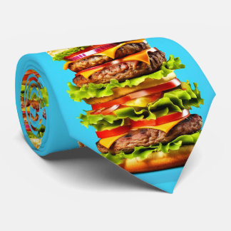 Cravate de hamburger géant bleu